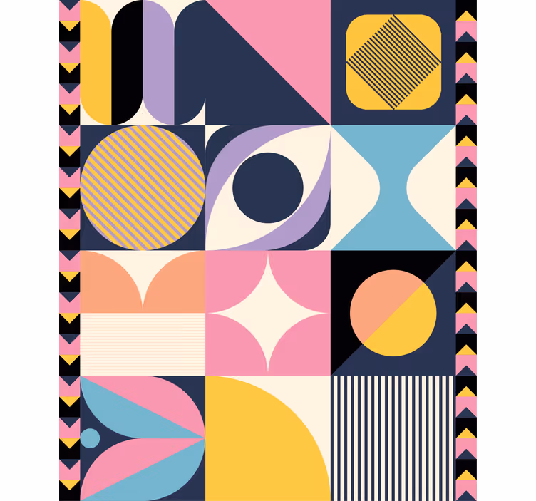 Collage med geometriske former rullegardin moderne - Tenstickers