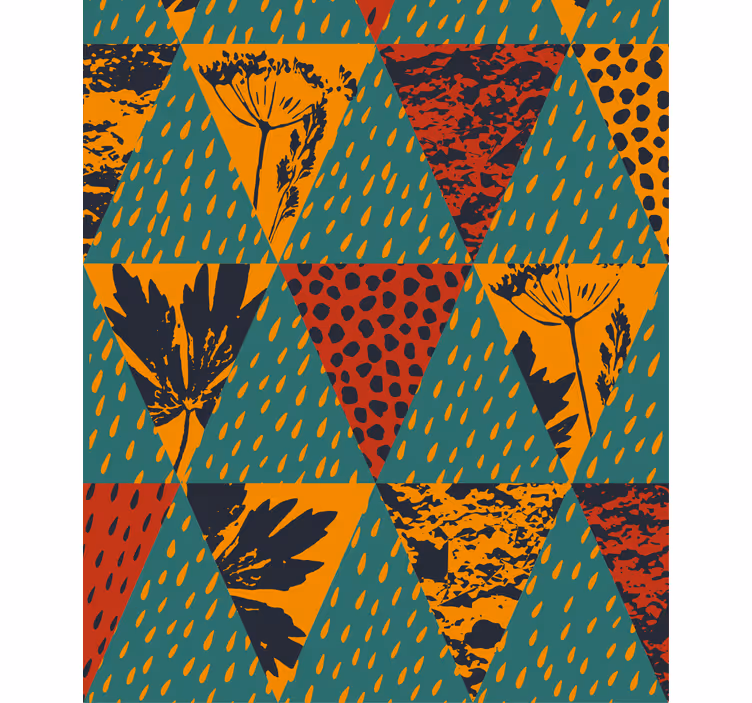 Geometrisk blomstermønster rullegardin moderne - Tenstickers