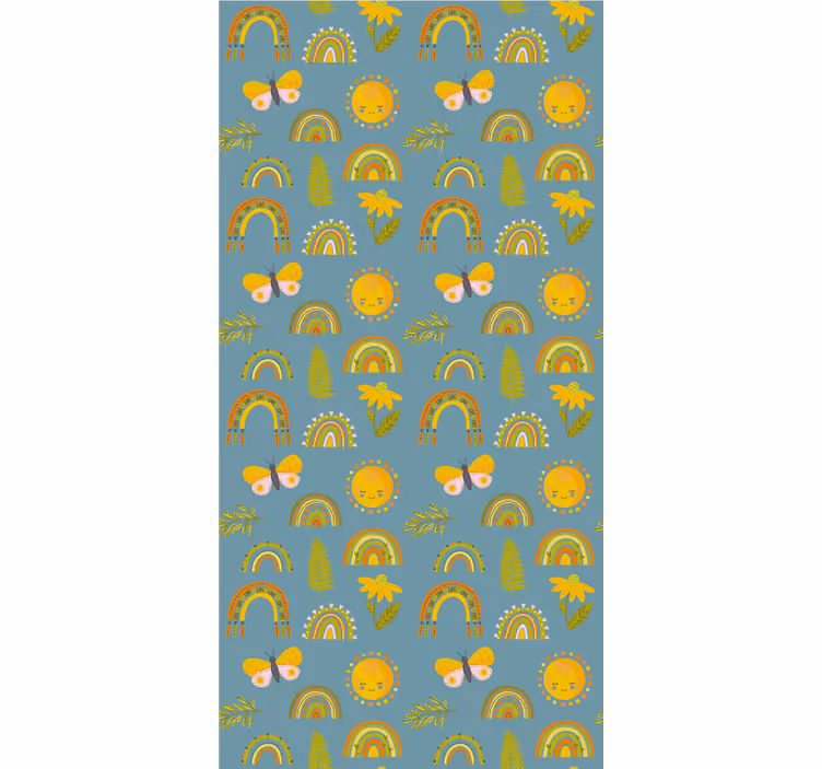 Solfylte regnbuer design rullegardin trær - Tenstickers
