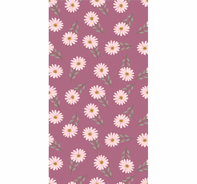 Små rosa tusenfryd mønster rullegardin blomster - Tenstickers