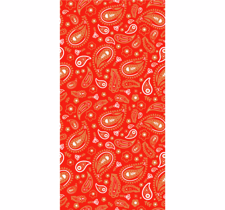 Rødt paisley mønster rullegardin blomster - Tenstickers