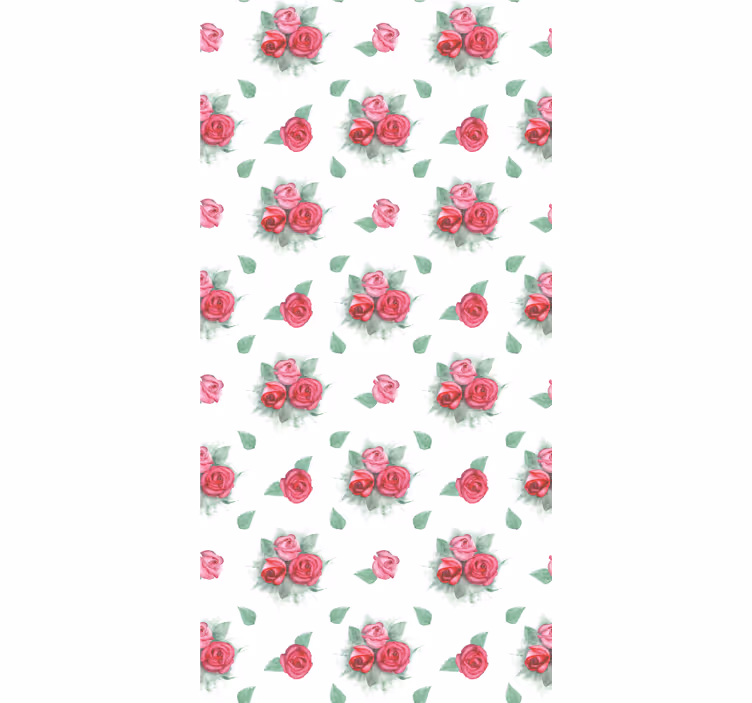 Rosa og røde rosemønster rullegardin blomster - Tenstickers