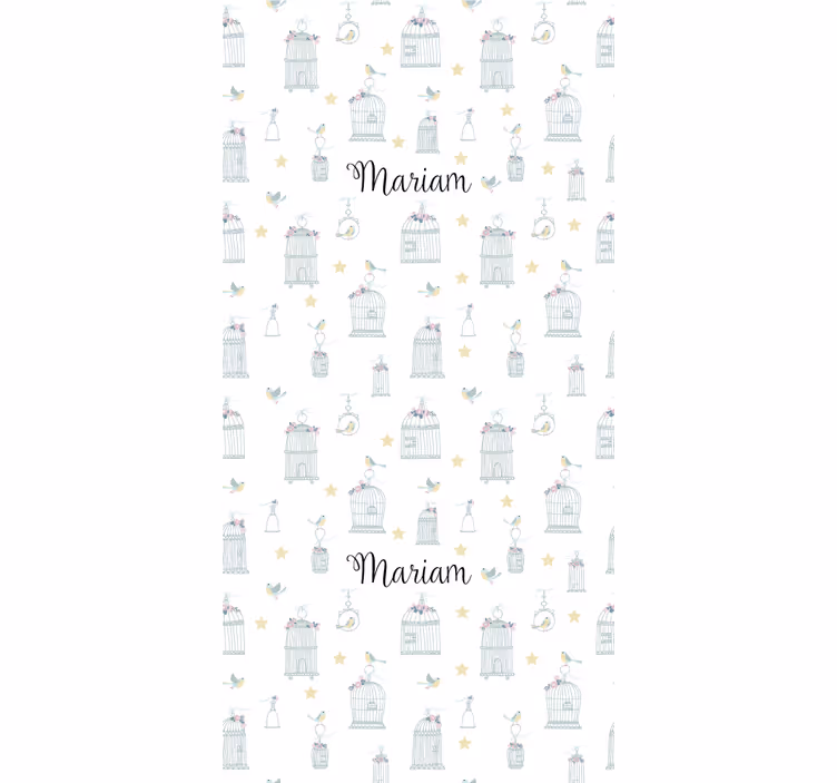 Fuglebur med navn rullegardin baby - Tenstickers