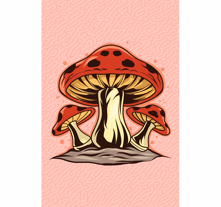 Pulserende sopptrio rullegardin blomster - Tenstickers