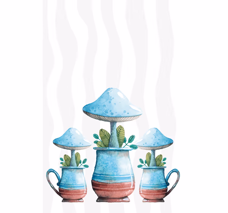 Soppplantepotter rullegardin blomster - Tenstickers