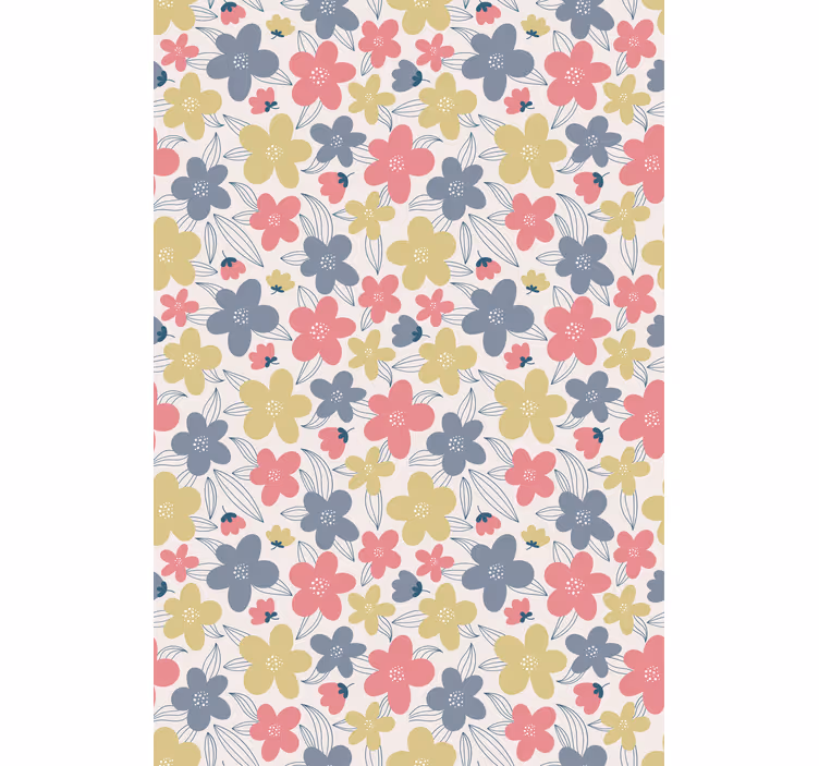 Levende botaniske motiver rullegardin blomster - Tenstickers