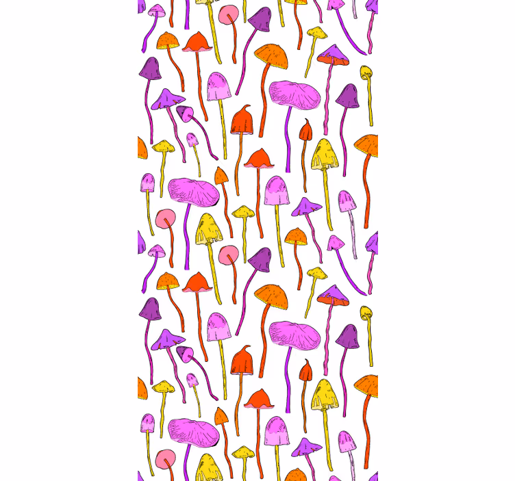 Livlig sopptema rullegardin blomster - Tenstickers