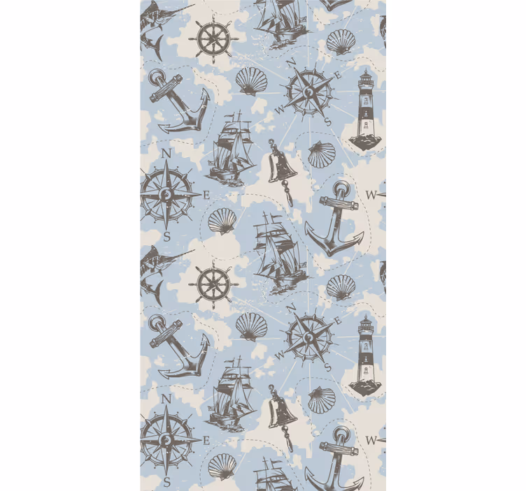 Vintage nautisk mønster rullegardin mer vintage - Tenstickers