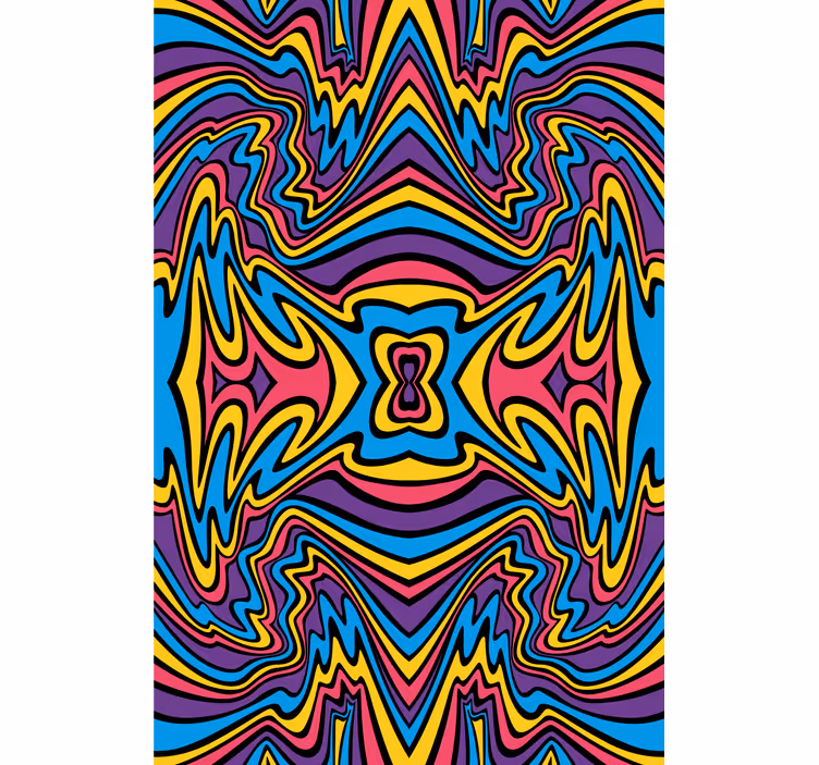 Livlige farger groovy linjer rullegardin tegning - Tenstickers