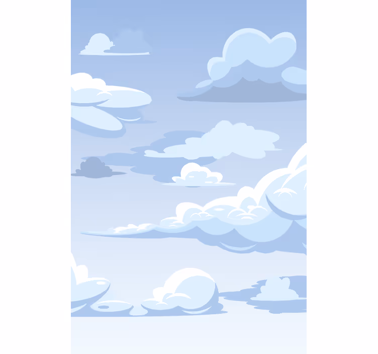 Tegneserie stil himmel tegning rullegardin skyer - Tenstickers