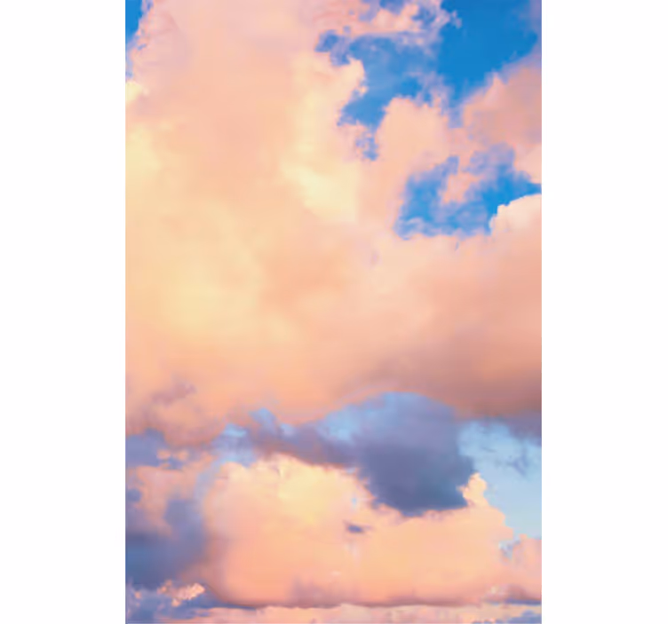 Lyseblå og rosa himmel rullegardin skyer - Tenstickers