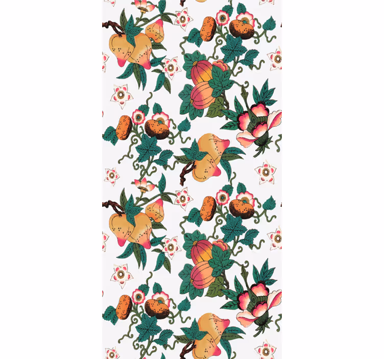 Lush frukt og blomster rullegardin blomster - Tenstickers