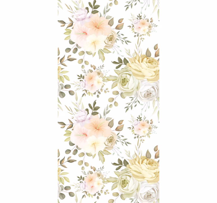 Vakkert blomstermønster rullegardin blomster - Tenstickers