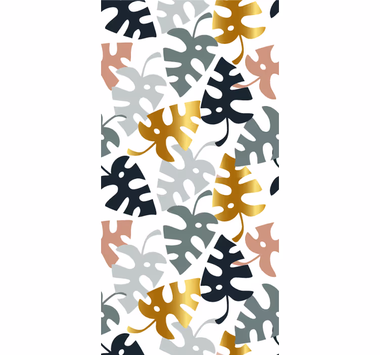 Fargeeffekt blad rullegardin blomster - Tenstickers