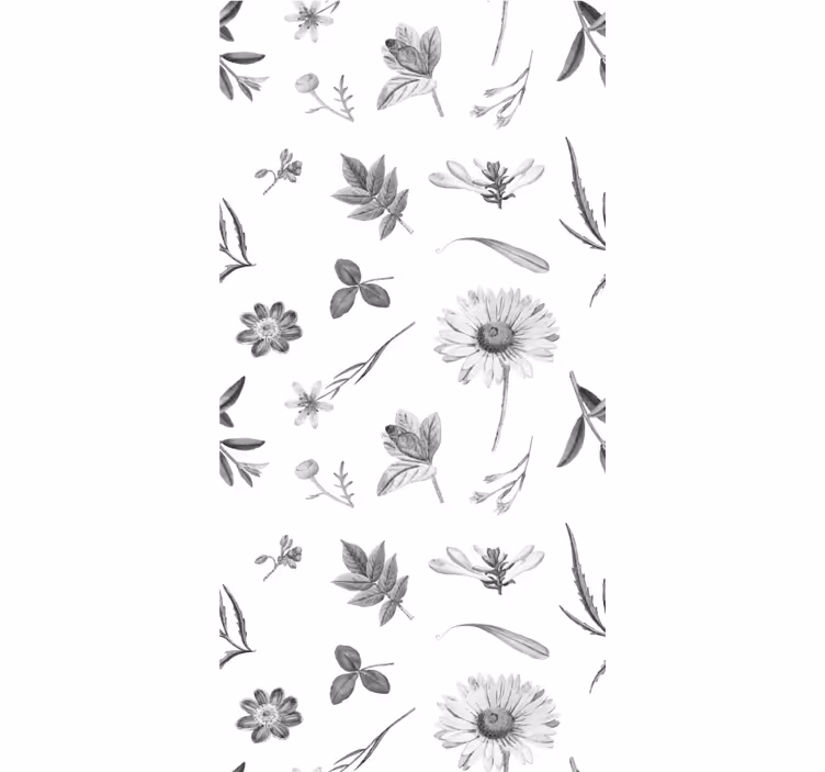 Botanisk hagemotiv rullegardin blomster - Tenstickers
