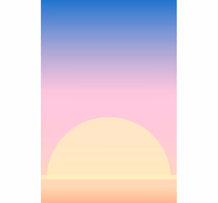 Solnedgang horisont design rullegardin tegning - Tenstickers