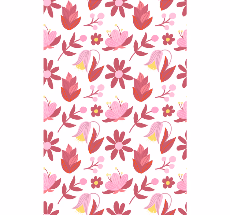 Blomsterarrangement mønster rullegardin blomster - Tenstickers