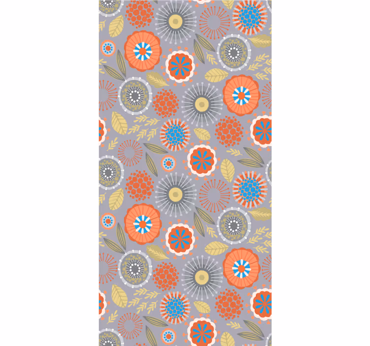Rullegardin blomster med lyst blomsterdesign - Tenstickers