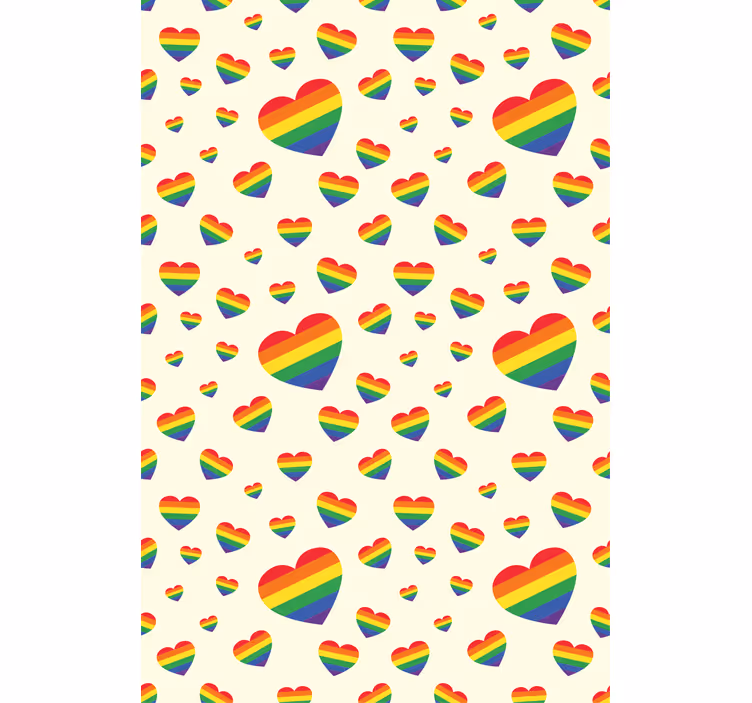 Gay pride -flagg i hjerteform rullegardin ekteskap - Tenstickers