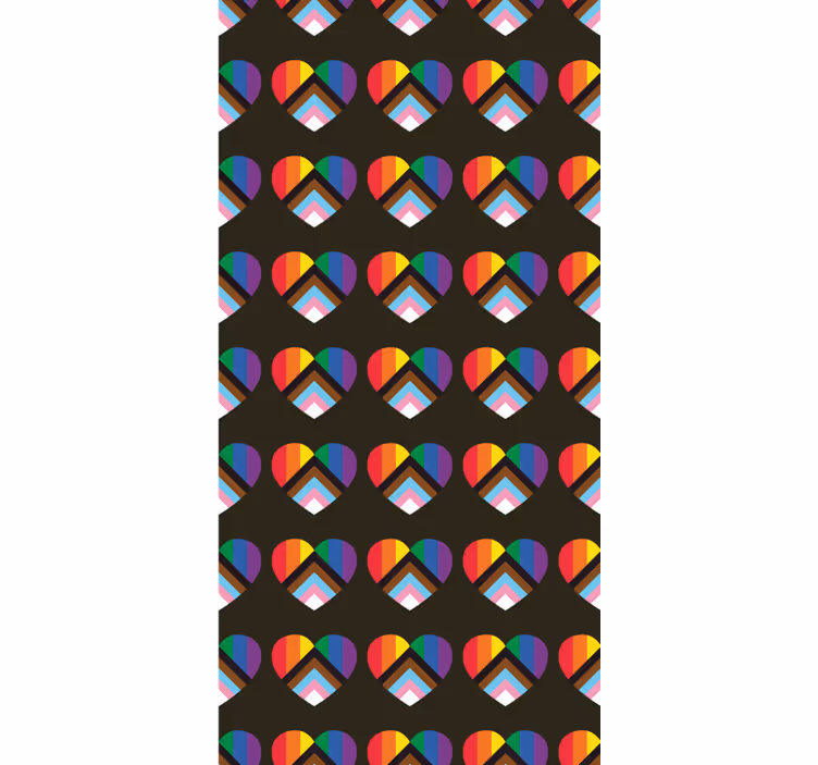 Oppdatert pride -flagg i hjerteform rullegardin andre temaer - Tenstickers