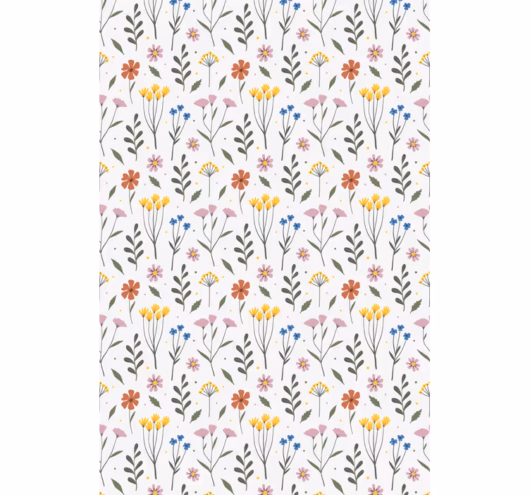 Delikat og fargerikt mønster rullegardin blomster - Tenstickers