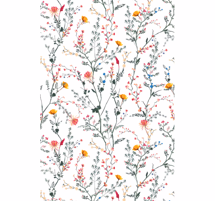 Tynn minimalistisk hage rullegardin blomster - Tenstickers