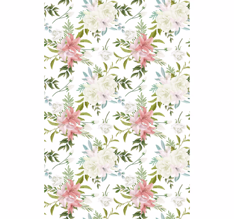 Floral enkelt arrangement rullegardin elegant - Tenstickers