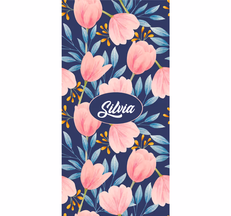 Rosa blomsterdesign rullegardin blomster - Tenstickers