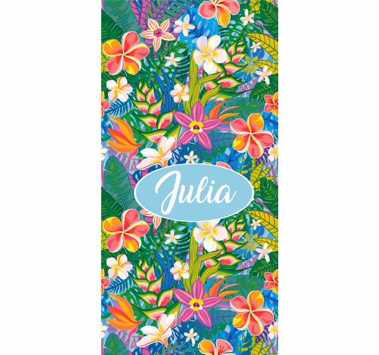 Tropisk blomsterarrangement rullegardin blomster - Tenstickers