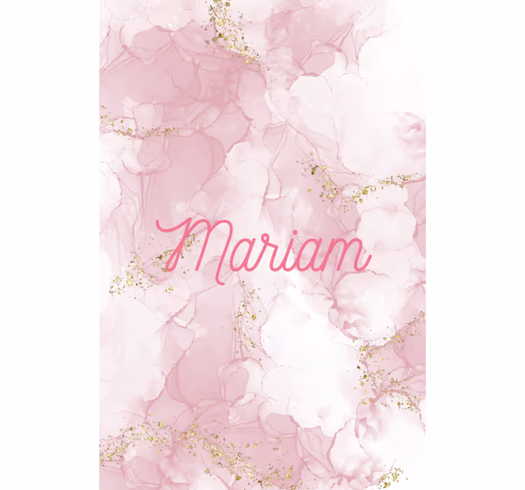 Rosa marmor med navn rullegardin elegant - Tenstickers