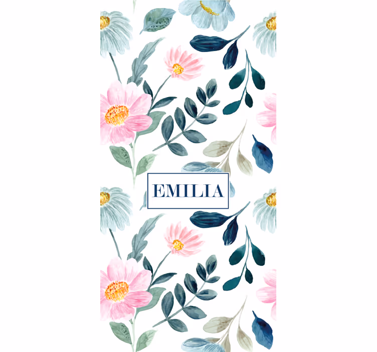 Blomsterblomst med navn rullegardin blomster - Tenstickers