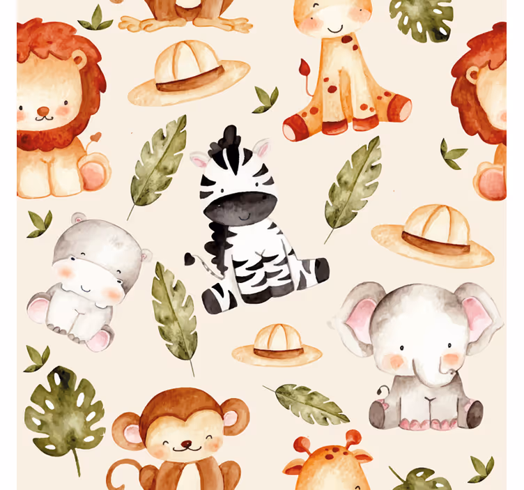 Beige safari rullegardin barn - Tenstickers
