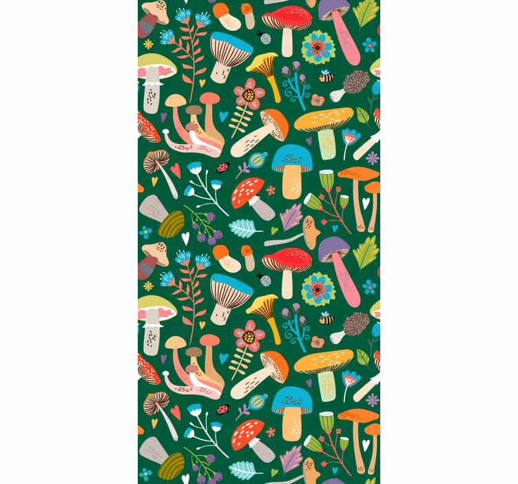 Levende soppmotiv rullegardin blomster - Tenstickers