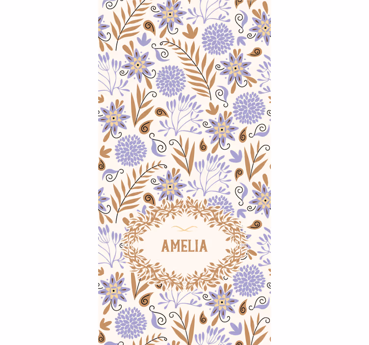 Håndmalte vintage blomster mønster rullegardin personlig - Tenstickers