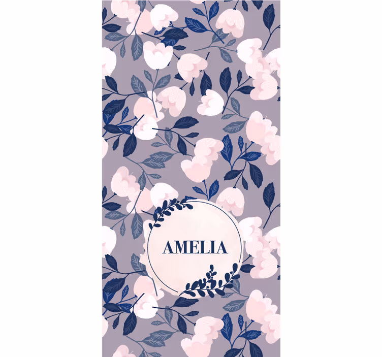 Pastellfarge håndmalte blomster rullegardin personlig - Tenstickers