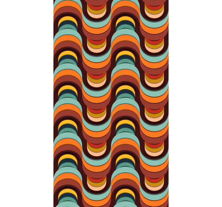 Retro bølgemønster rullegardin mer vintage - Tenstickers