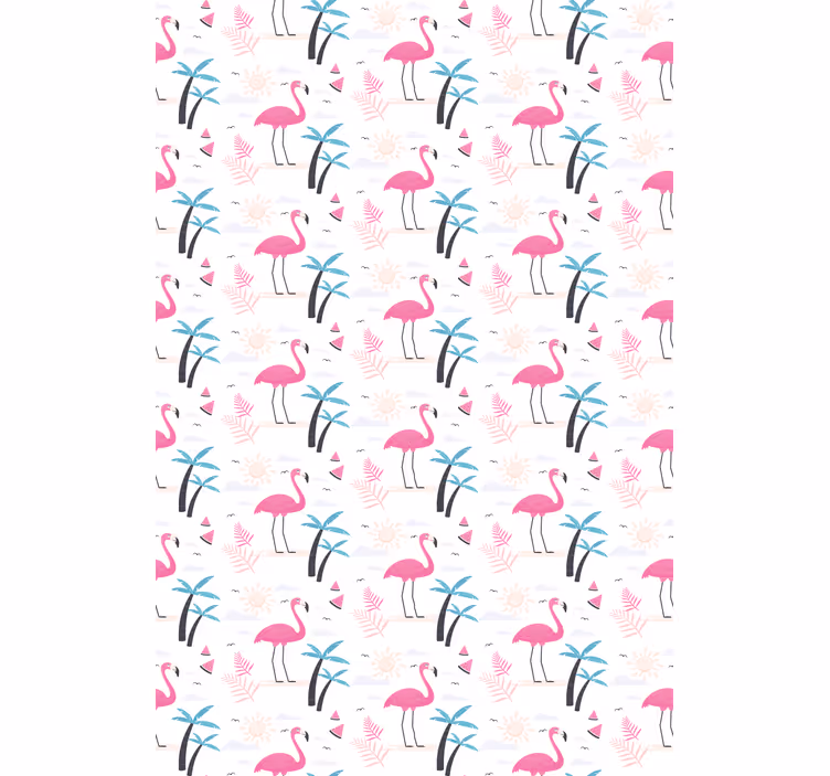 Tropisk rosa flamingo rullegardin dyr - Tenstickers