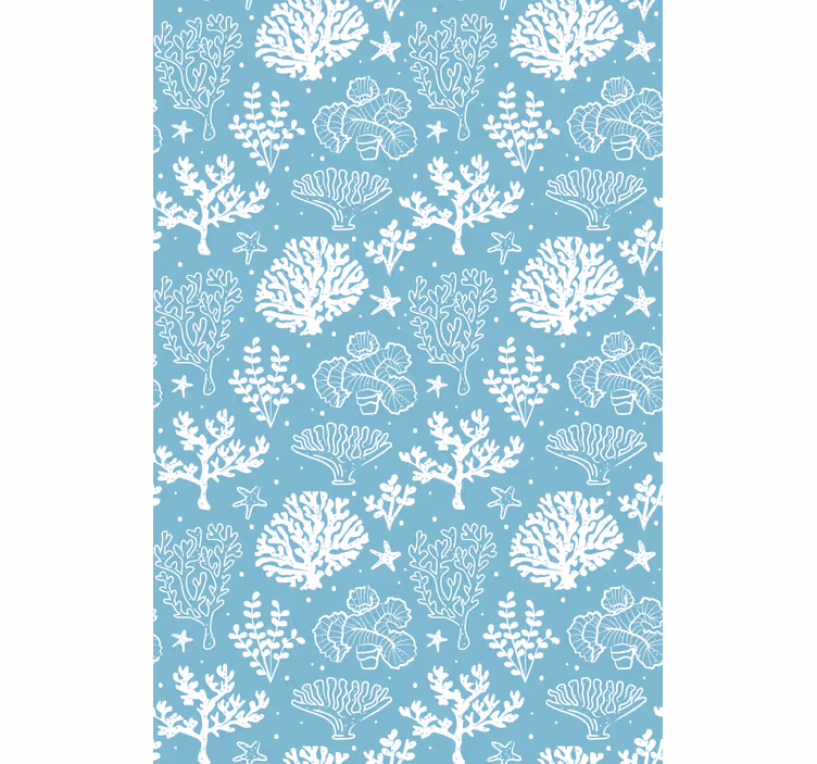 Korallrev silhuetter rullegardin blomster - Tenstickers