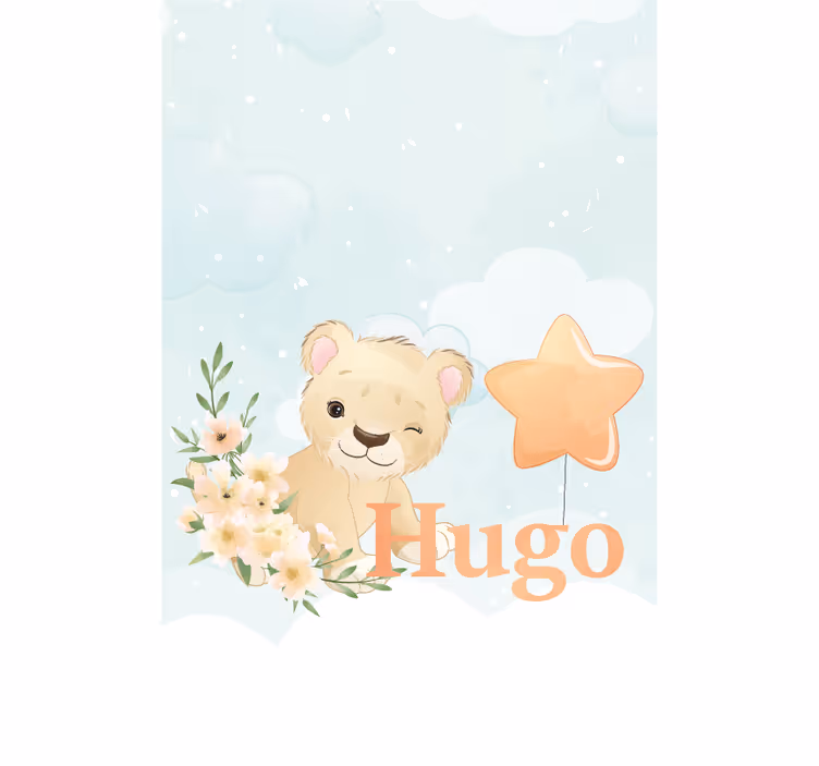Tilpasset løveunge rullegardin baby - Tenstickers