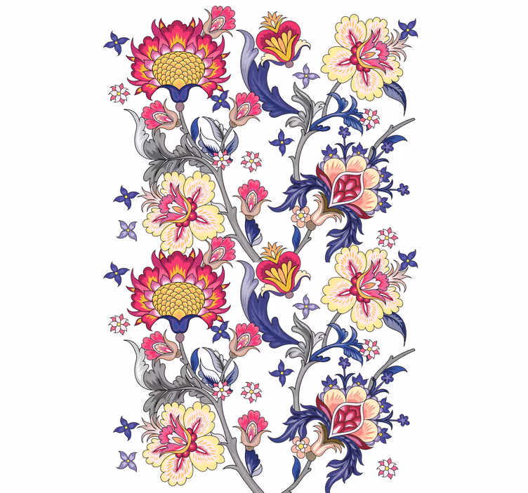 Levende blomsterarrangement rullegardin blomster - Tenstickers
