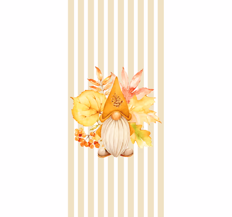 Magisk dverg -folkekunst rullegardin blomster - Tenstickers