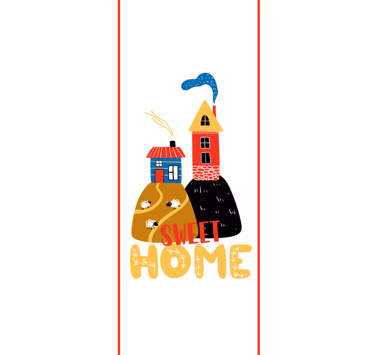 Magisk hus moderne folkekunst rullegardin nordisk - Tenstickers