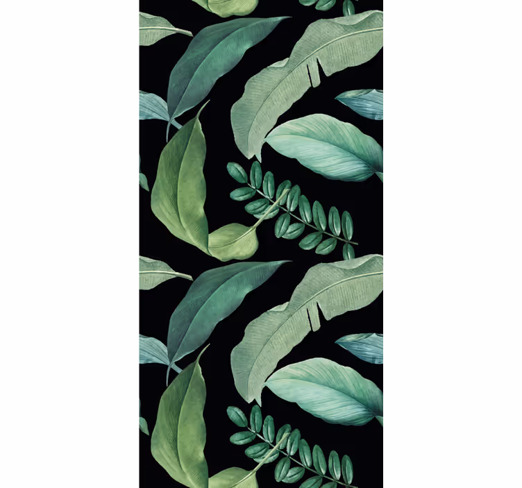 Frodig grøntdesign rullegardin blomster - Tenstickers