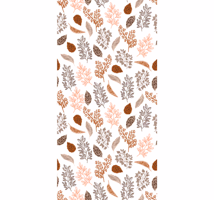 Høstbrunt mønster rullegardin blomster - Tenstickers
