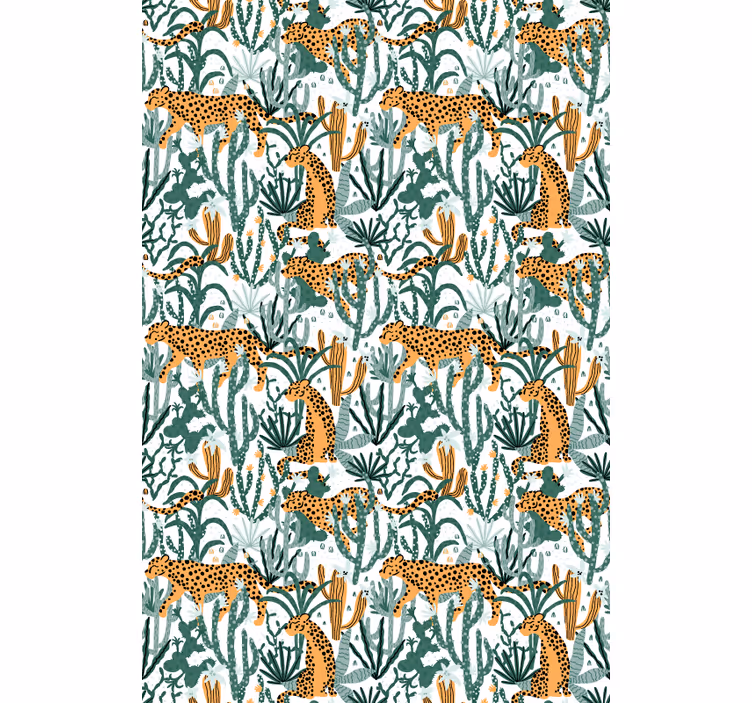 Safari flora fauna rullegardin dyr - Tenstickers