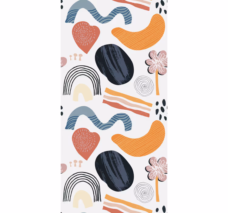 Abstrakte pastellformer rullegardin tegning - Tenstickers