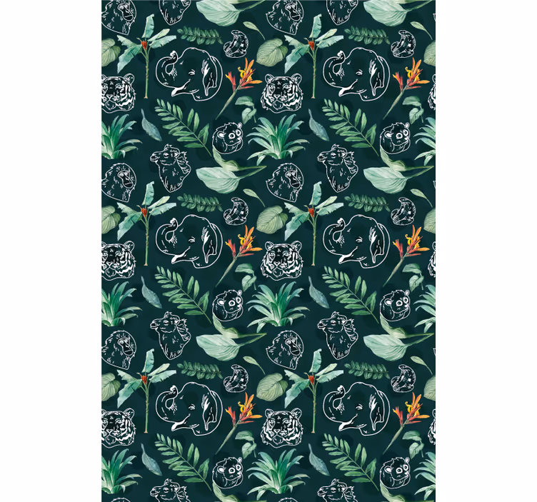 Dyreskisse floral rullegardin dyr - Tenstickers