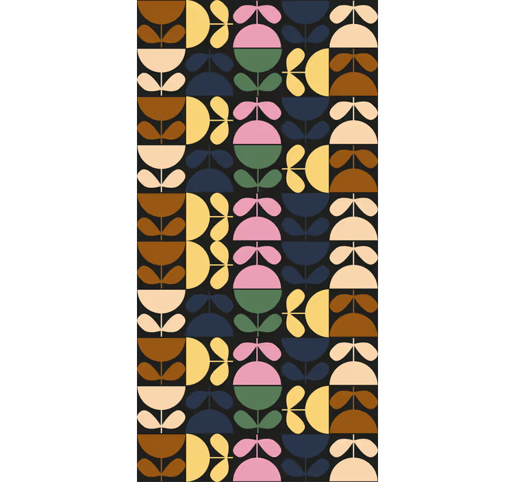 Fargede koppblomster rullegardin blomster - Tenstickers