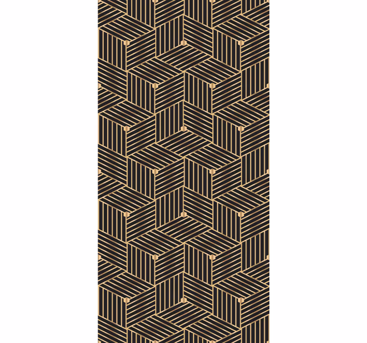 Gyllent geometrisk deco -mønster rullegardin elegant - Tenstickers