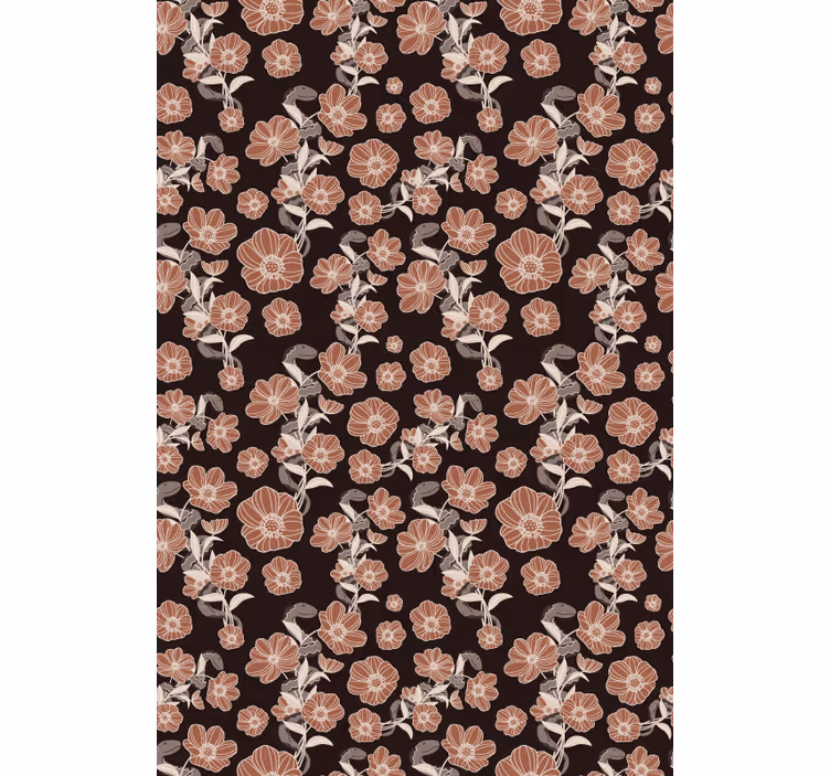 Vintage mørkt mønster rullegardin blomster - Tenstickers
